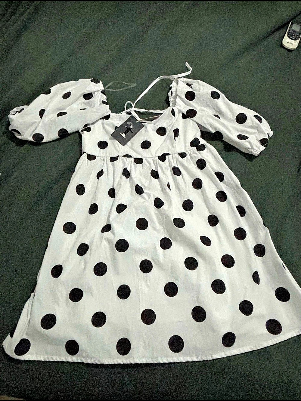 Polka Dot Puff Sleeve Dress